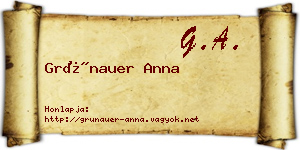 Grünauer Anna névjegykártya
